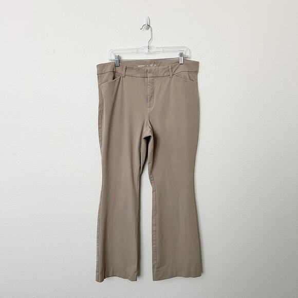 [Old Navy] Mocha Taffy Tan High Rise Pixie Flare Pants Stretch Work Career Sz 16 - Picture 2 of 11